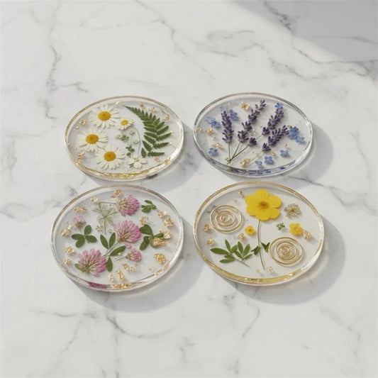 Handmade Flower Resin Coasters